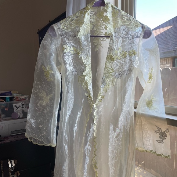 Vintage beautiful elegant sheer boho long duster - Picture 10 of 16